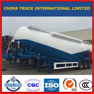 Tri-Axle 50 tons Bulk Cement Truck Powder Tank Semi Trailer